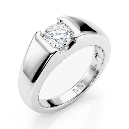 Vortex - Men's Moissanite Ring in Modern Tension-Style Bezel Setting
