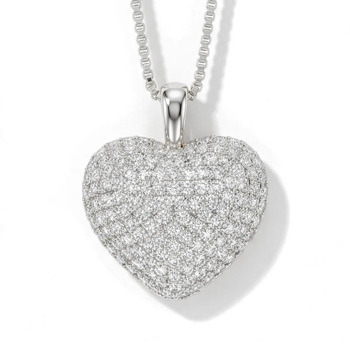 Serenade - Heart Shaped Pavé Moissanite Pendant