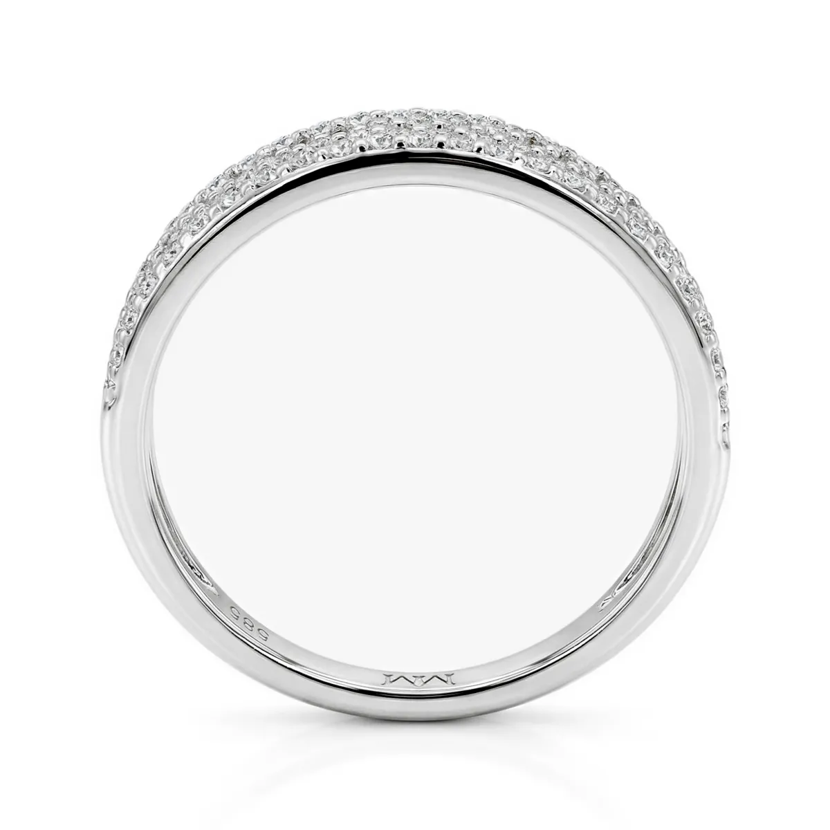 Glissade - Moissanite Ring with Pavé Setting and Tapered Band