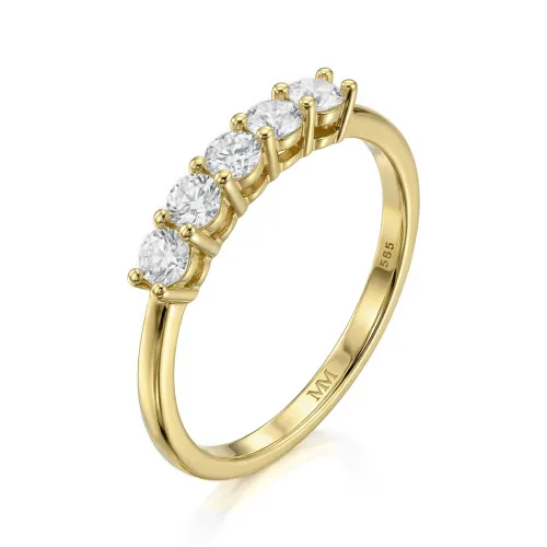 Quintella - 5 Stones Moissanite Anniversary Ring