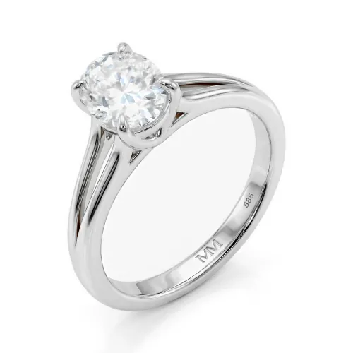 Grace – Oval Split-Shank Moissanite Ring