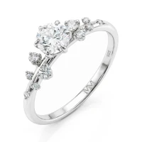 Aurora - Moissanite Ring with Minimalistic Side Stones