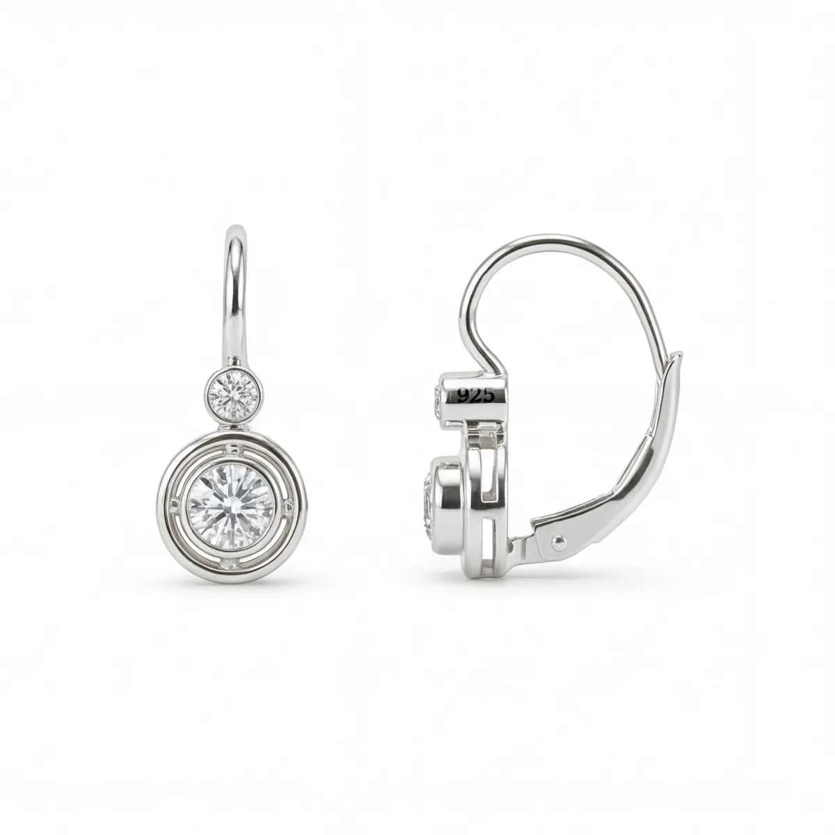 Lunar - Moissanite Latch Back Earrings