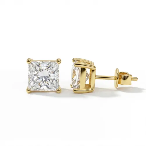 Orion – Princess Moissanite Stud Earrings