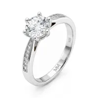 Sophia - Moissanite Engagement Ring with Pavé Side Stones