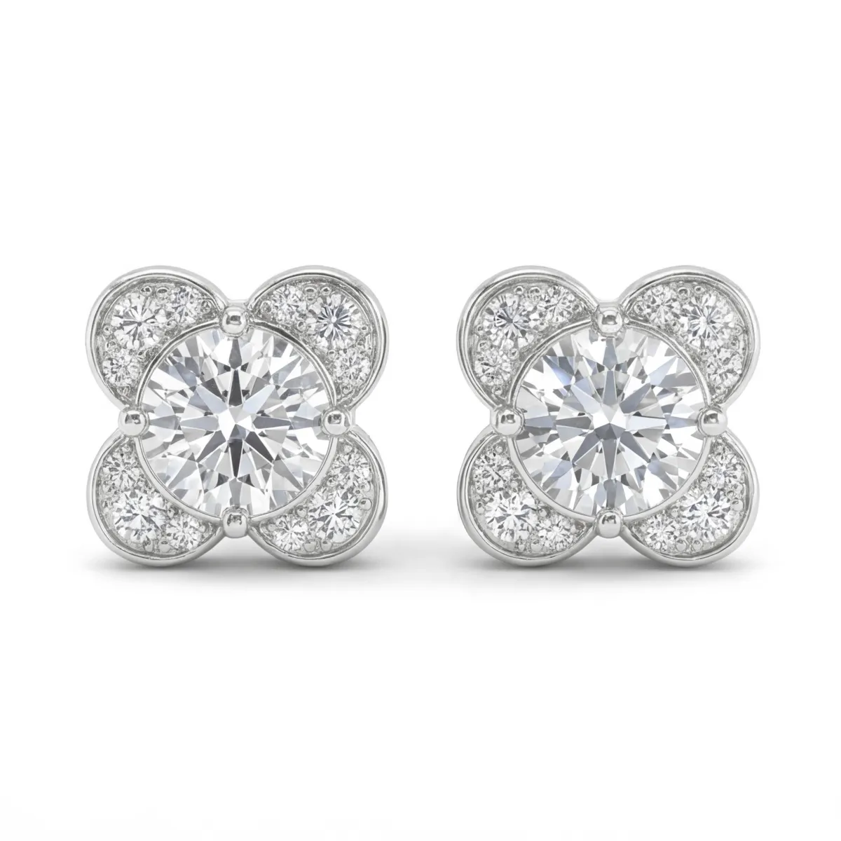 Moissanite Blooms - Moissanite Stud Earrings