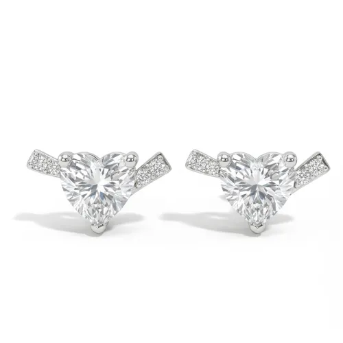 Heart's Desire - Moissanite Stud Earrings