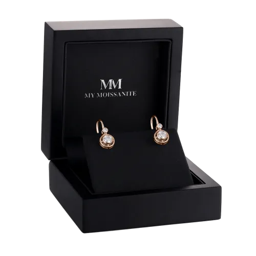 Lunar - Moissanite Latch Back Earrings - lifestyle
