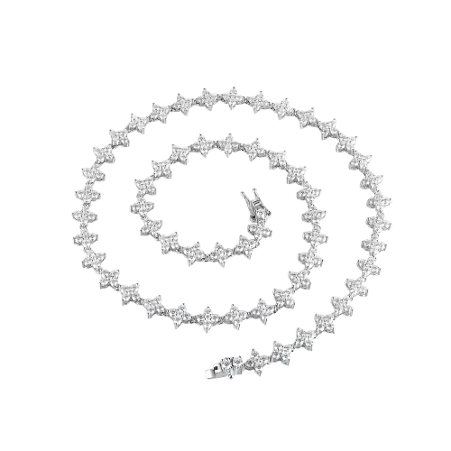 Pentara - Naszyjnik Tenisowy z Moissanitu w Ustawieniu Pavé