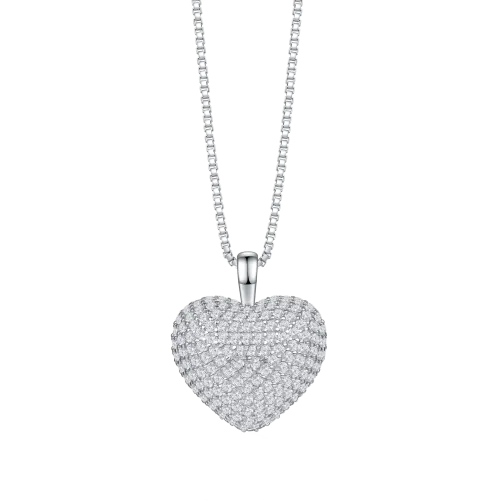 Serenade - Heart Shaped Pavé Moissanite Pendant