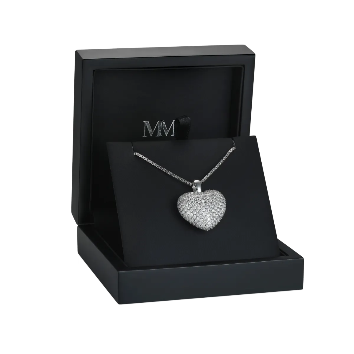 Serenade - Heart Shaped Pavé Moissanite Pendant