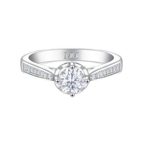 Celeste - Moissanite Engagement Ring With Pave Side Stones